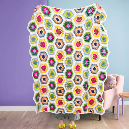 Red Heart Hexagon Granny Crochet Blanket Hexagon Granny Crochet Blanket made using Red Heart yarn