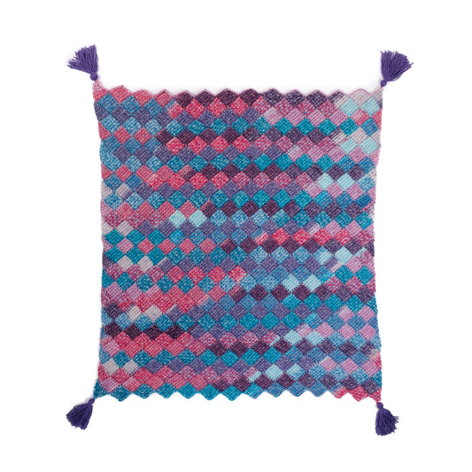 Entrelac Crochet Big Bitty Blanket made using Red Heart yarn