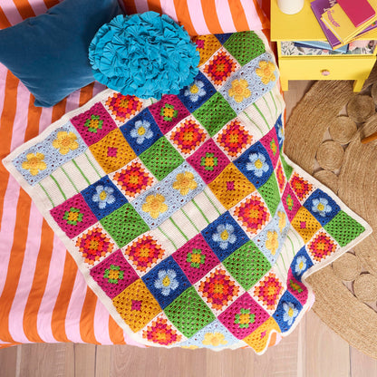 Red Heart Crochet Garden Patch Blanket Crochet Garden Patch Blanket made using Red Heart yarn