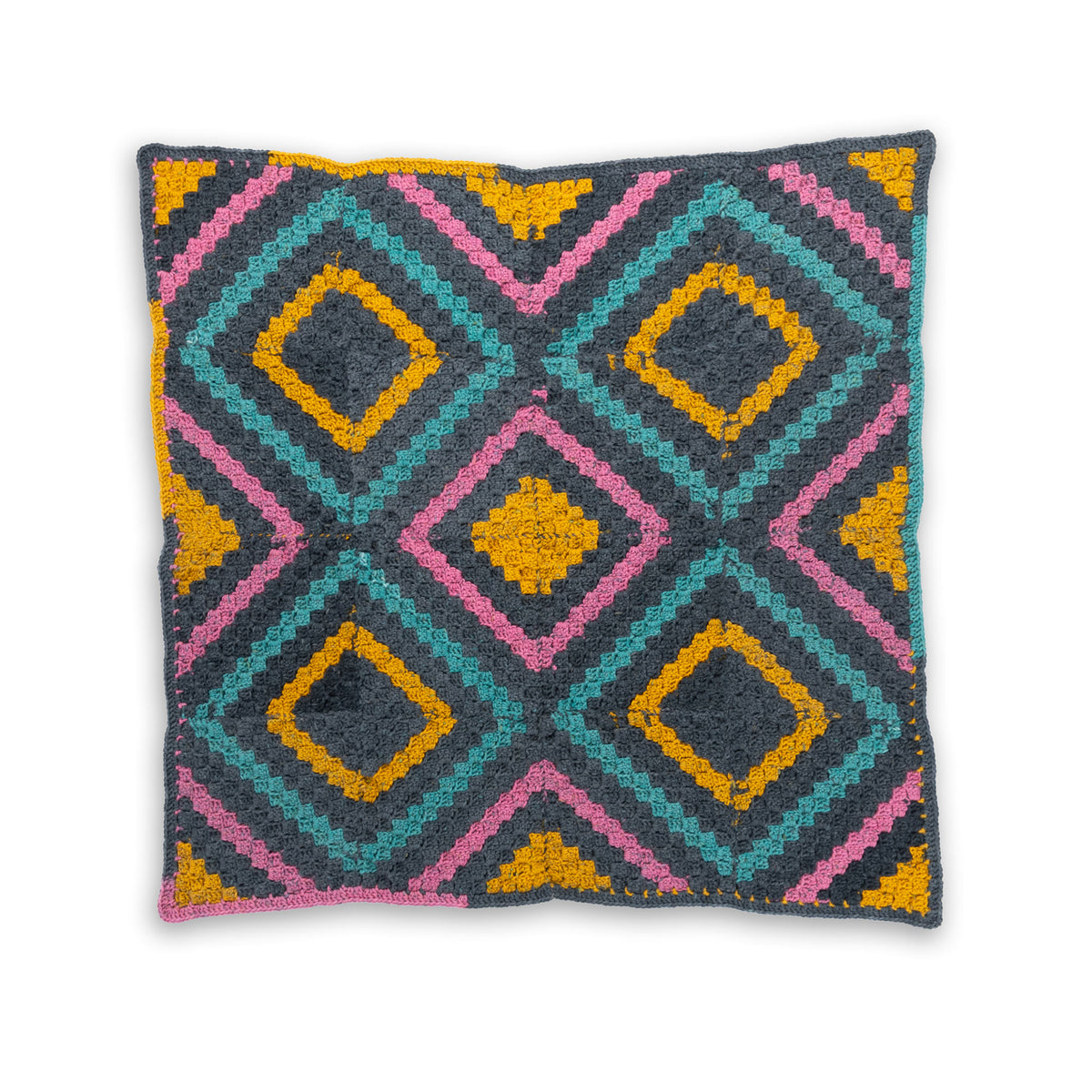 Classic Quilt Crochet Blanket made using Red Heart yarn