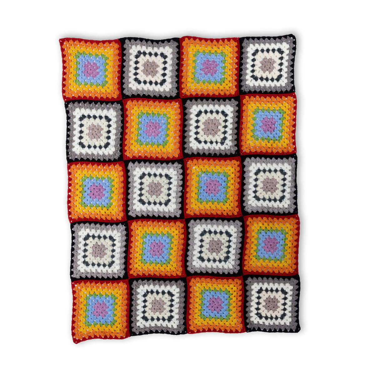 Crochet Groovy Granny Blanket made using Red Heart yarn