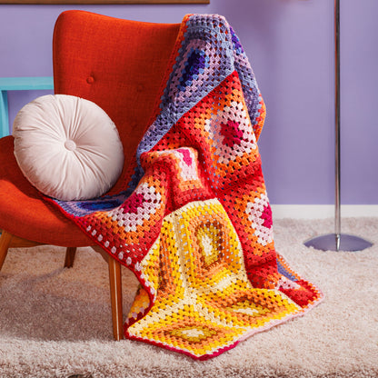 Red Heart Crochet Sunset Corner Blanket Crochet Sunset Corner Blanket made using Red Heart yarn