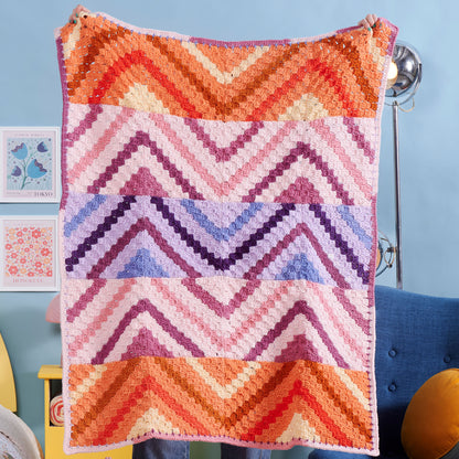 Red Heart Crochet Waveform Panels Blanket Crochet Waveform Panels Blanket made using Red Heart yarn