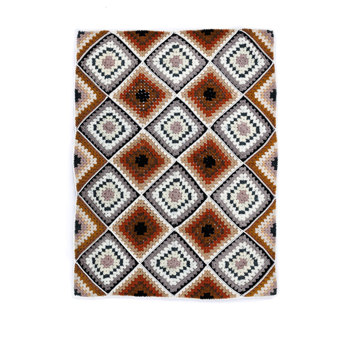 Tilted Treasures Crochet Blanket made using Red Heart yarn