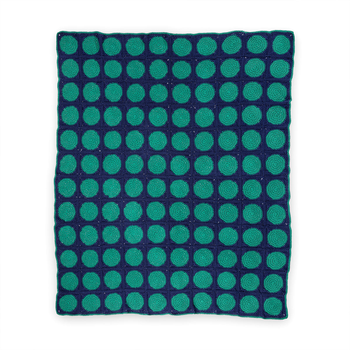 Dotted Duet Crochet Blanket made using Red Heart yarn