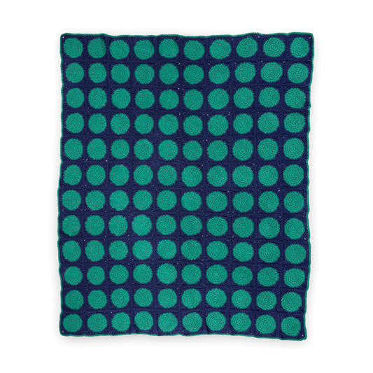 Dotted Duet Crochet Blanket made using Red Heart yarn