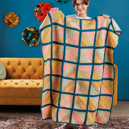 Red Heart Crochet Mossy Blocks Blanket Crochet Mossy Blocks Blanket made using Red Heart yarn