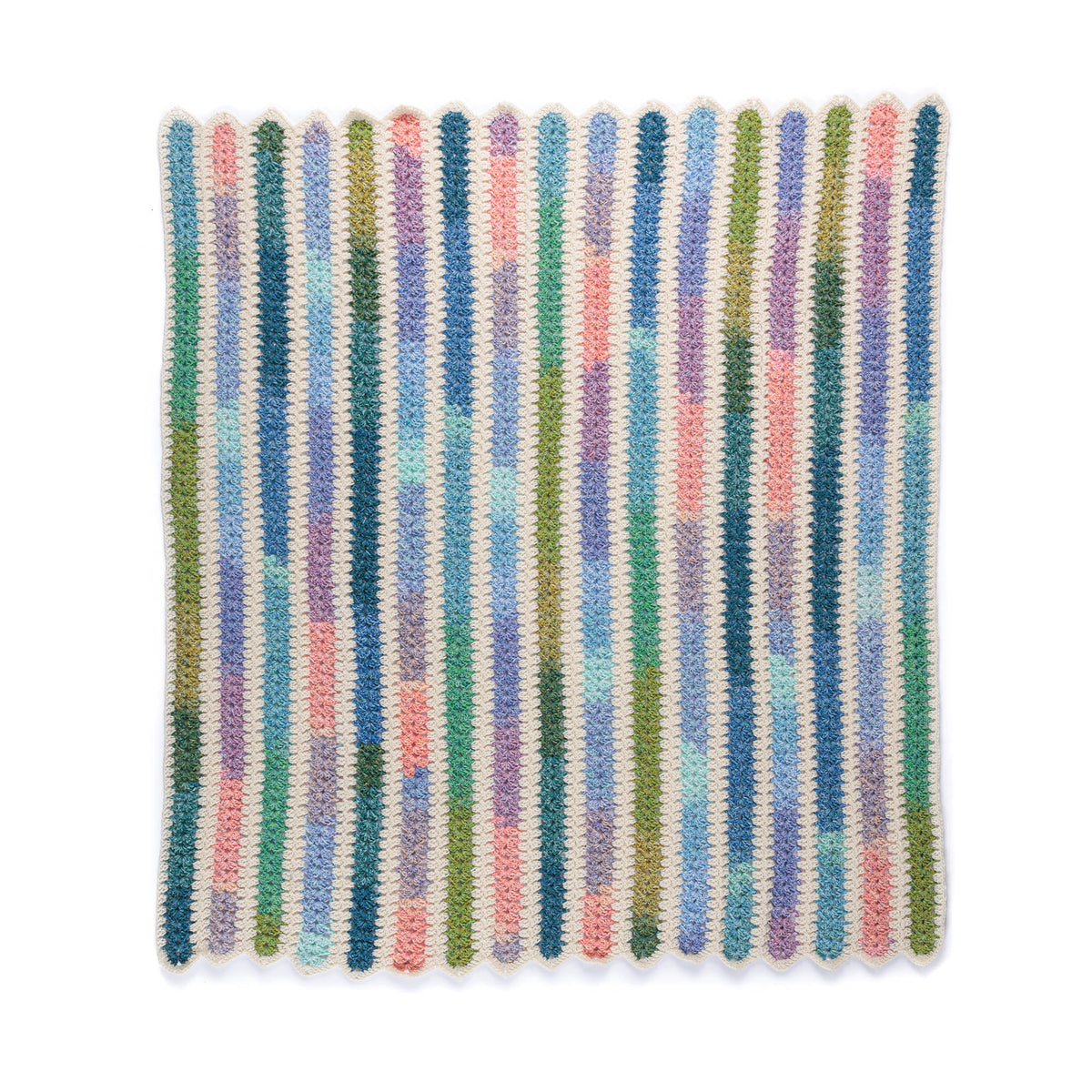 Zippy Strips Crochet Blanket made using Red Heart yarn
