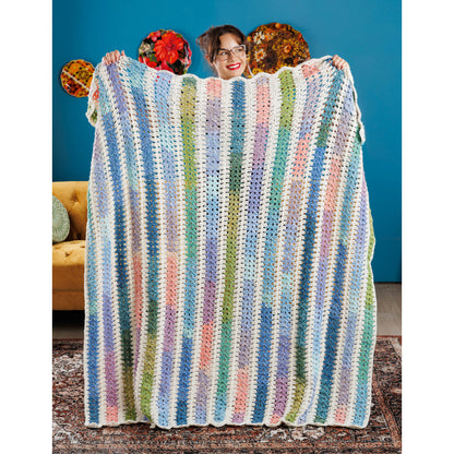 Red Heart Zippy Strips Crochet Blanket Zippy Strips Crochet Blanket made using Red Heart yarn