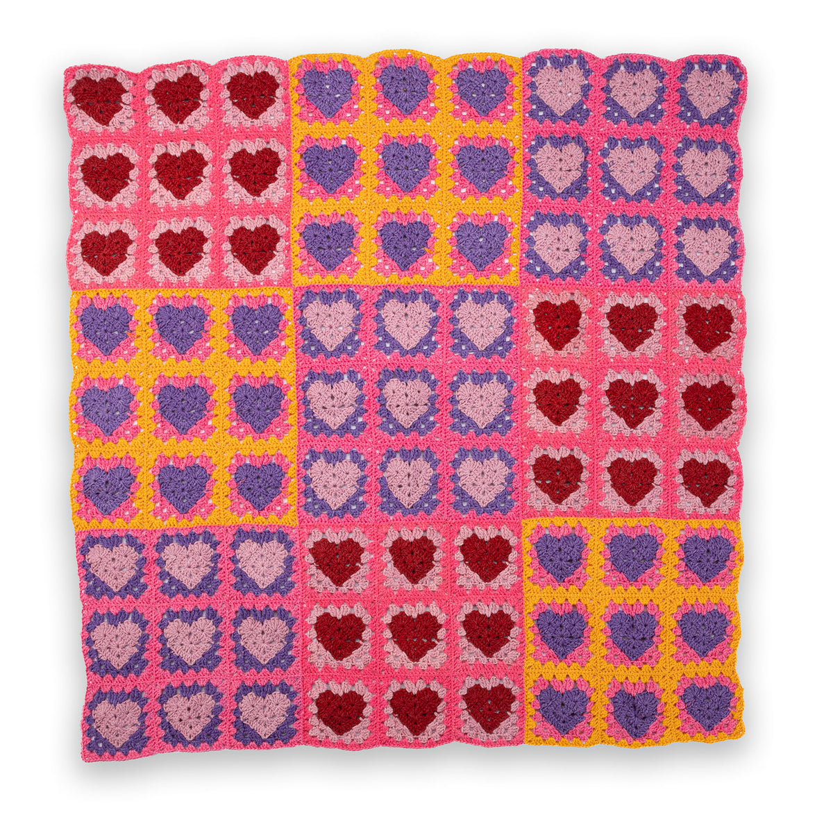 Crochet Lots ’O Love Blanket made using Red Heart yarn
