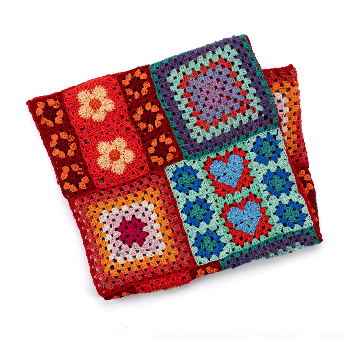 Positively Zany Crochet Blanket made using Red Heart yarn