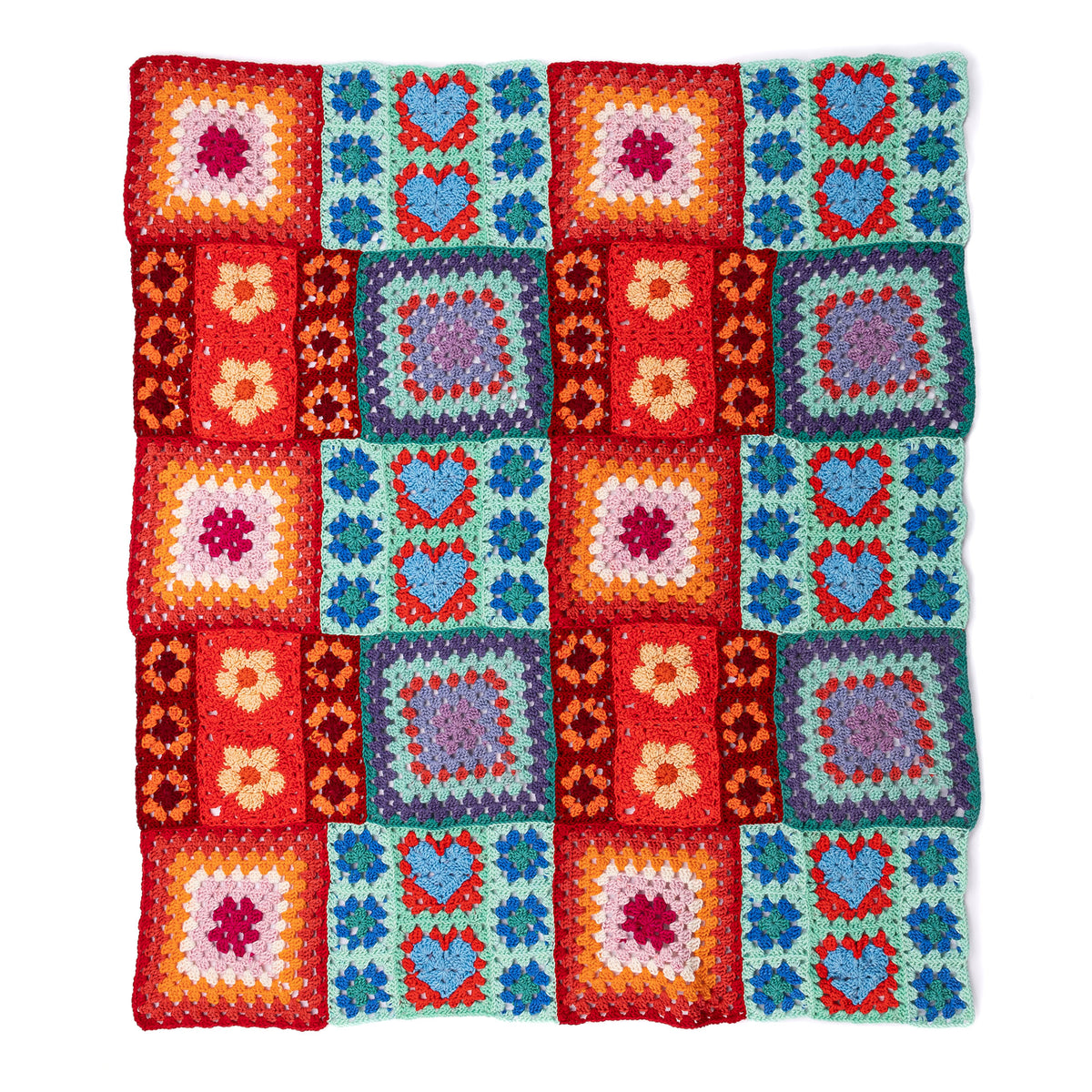 Positively Zany Crochet Blanket made using Red Heart yarn
