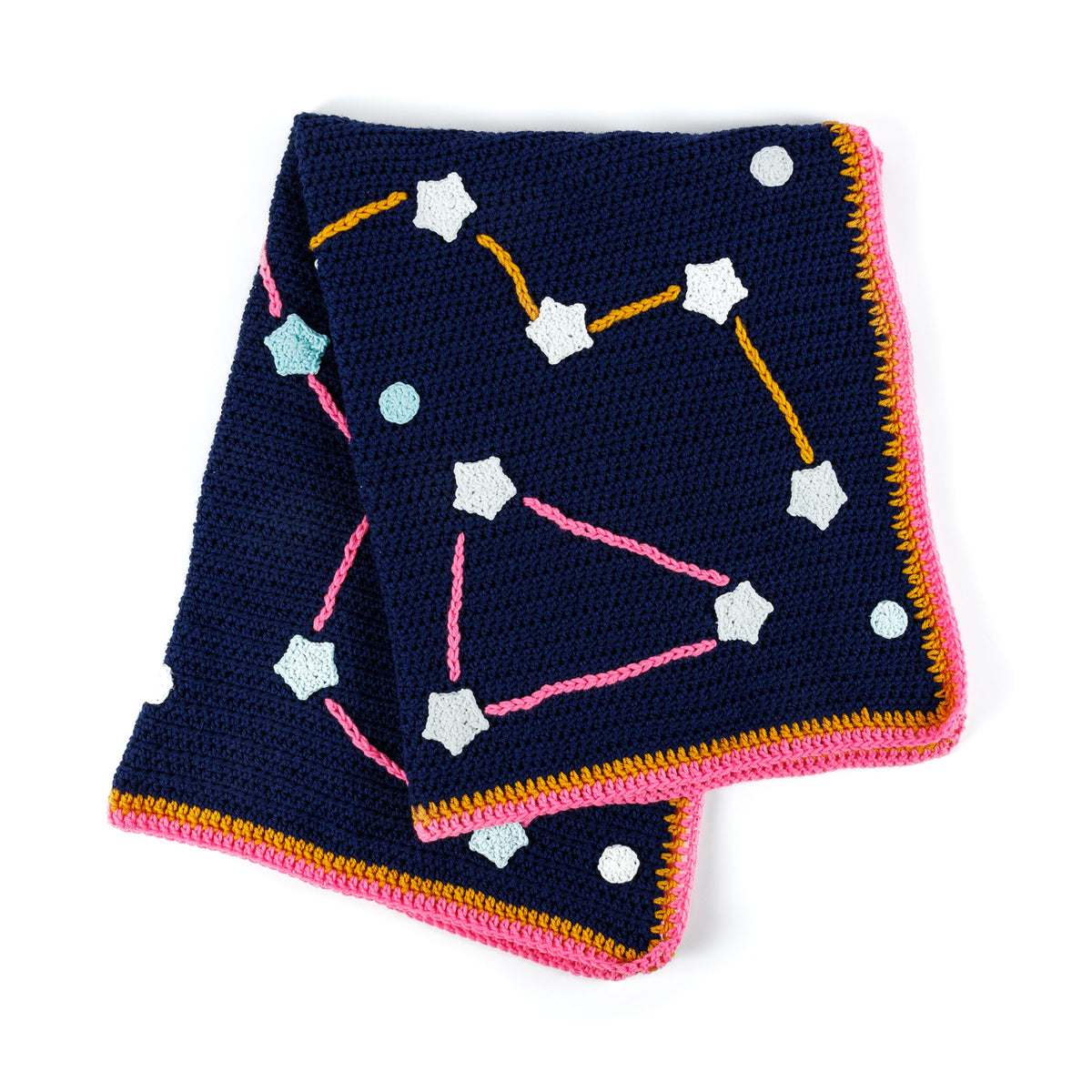Crochet Starry Sky Blanket made using Red Heart yarn