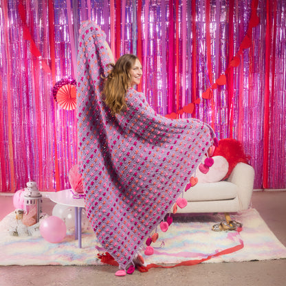 Red Heart Love Crochet Blanket Love Crochet Blanket made using Red Heart yarn in a styled lifestyle setting