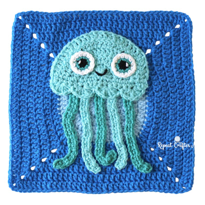 Red Heart Under the Sea Crochet Blanket Under The Sea Crochet Blanket made using Red Heart yarn in a styled lifestyle setting