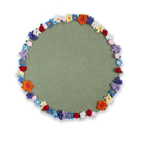 Crochet Blooming Bouquet Blanket made using Red Heart yarn