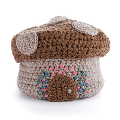 Red Heart Forest Floor Crochet Basket Forest Floor Crochet Basket made using Red Heart yarn on a white background