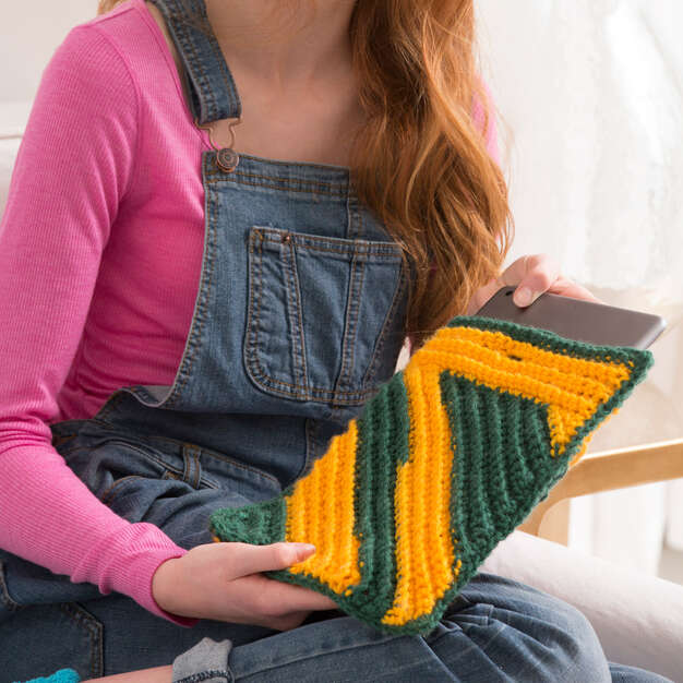 Crochet case made in Red Heart Super Saver Yarn