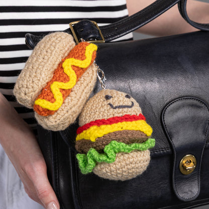 Red Heart Crochet Happy Hamburger Ornament Crochet Happy Hamburger Ornament made using Red Heart yarn