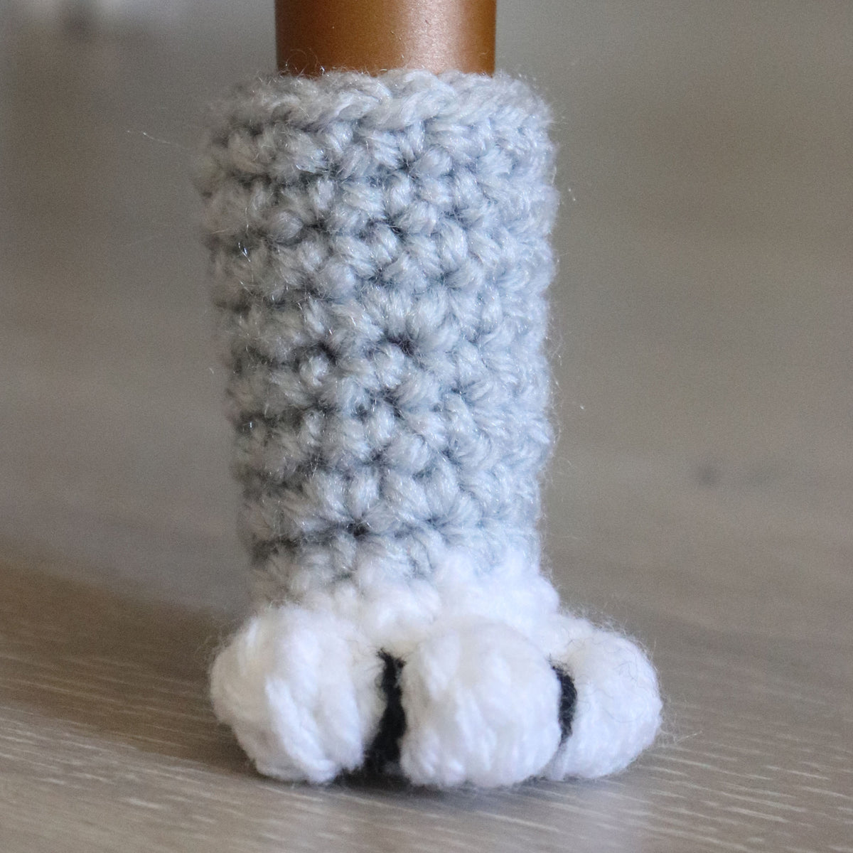 Crochet Cat Paw Chair Socks made using Red Heart yarn