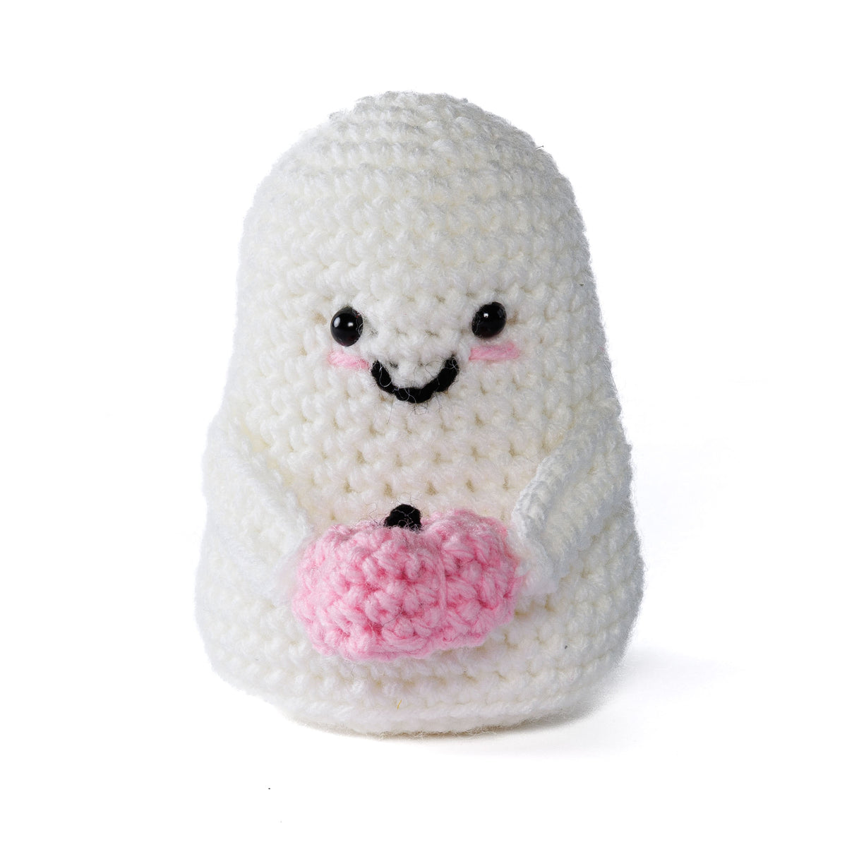 Crochet Amigurumi Ghost made using Red Heart yarn