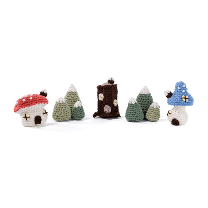 Red Heart Toadstool Hollow Crochet Village Scene Toadstool Hollow Crochet Village Scene made using Red Heart yarn