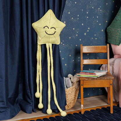 Red Heart Starry Curtain Holder to Crochet Pale Yellow