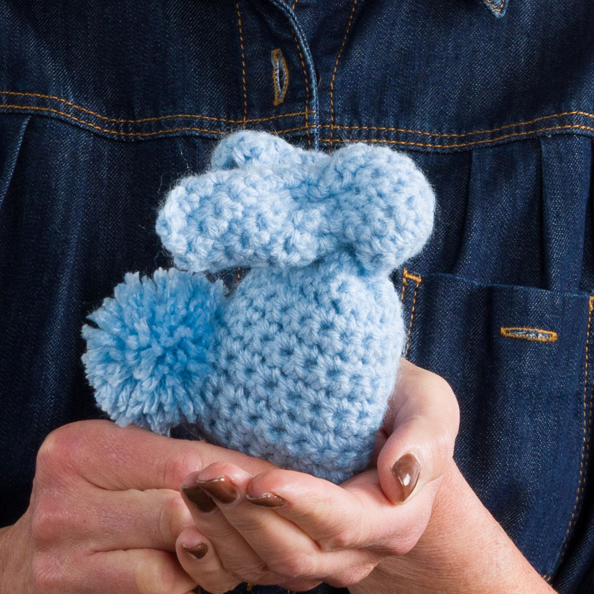 Crochet Beginner Bunny made using Red Heart yarn