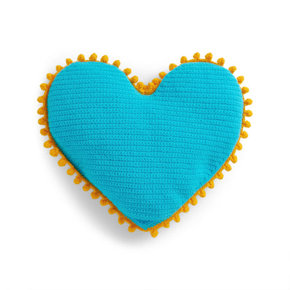 Red Heart Hearts and Poms Crochet Pillow Crochet Pillow made in Red Heart Super Saver Yarn