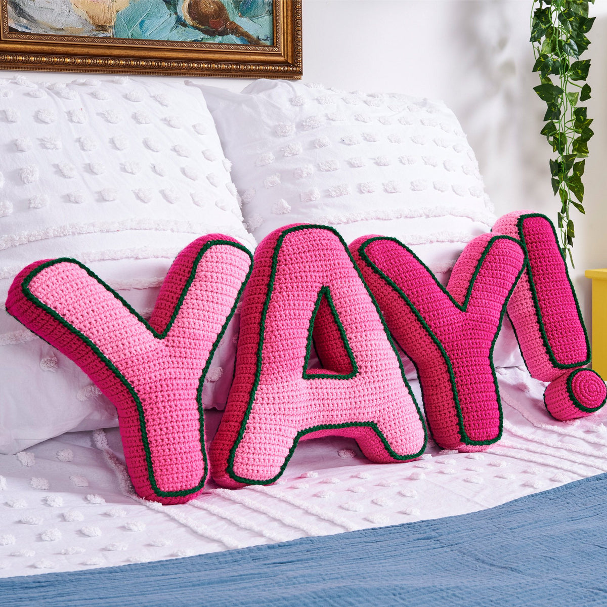 Crochet Pillow made in Red Heart Yarn