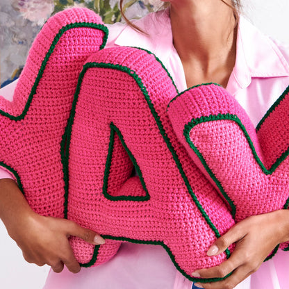 Red Heart Crochet YAY! Pillow Crochet Pillow made in Red Heart Yarn