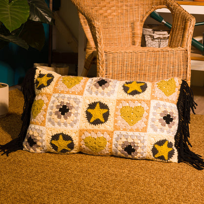 Red Heart Shooting Stars Crochet Pillow Red Heart Shooting Stars Crochet Pillow