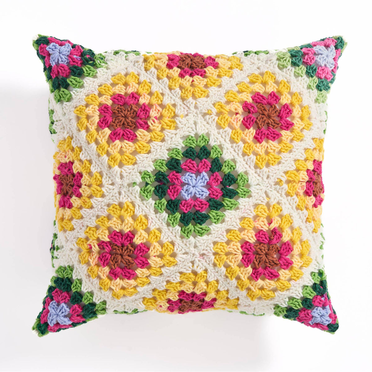 Rest Easy Crochet Pillow made using Red Heart yarn