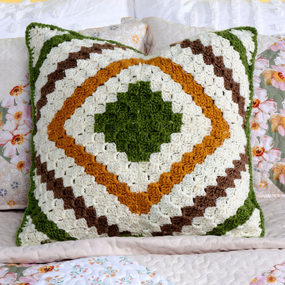 Red Heart Crochet Quilt Pillow Crochet Quilt Pillow made using Red Heart yarn