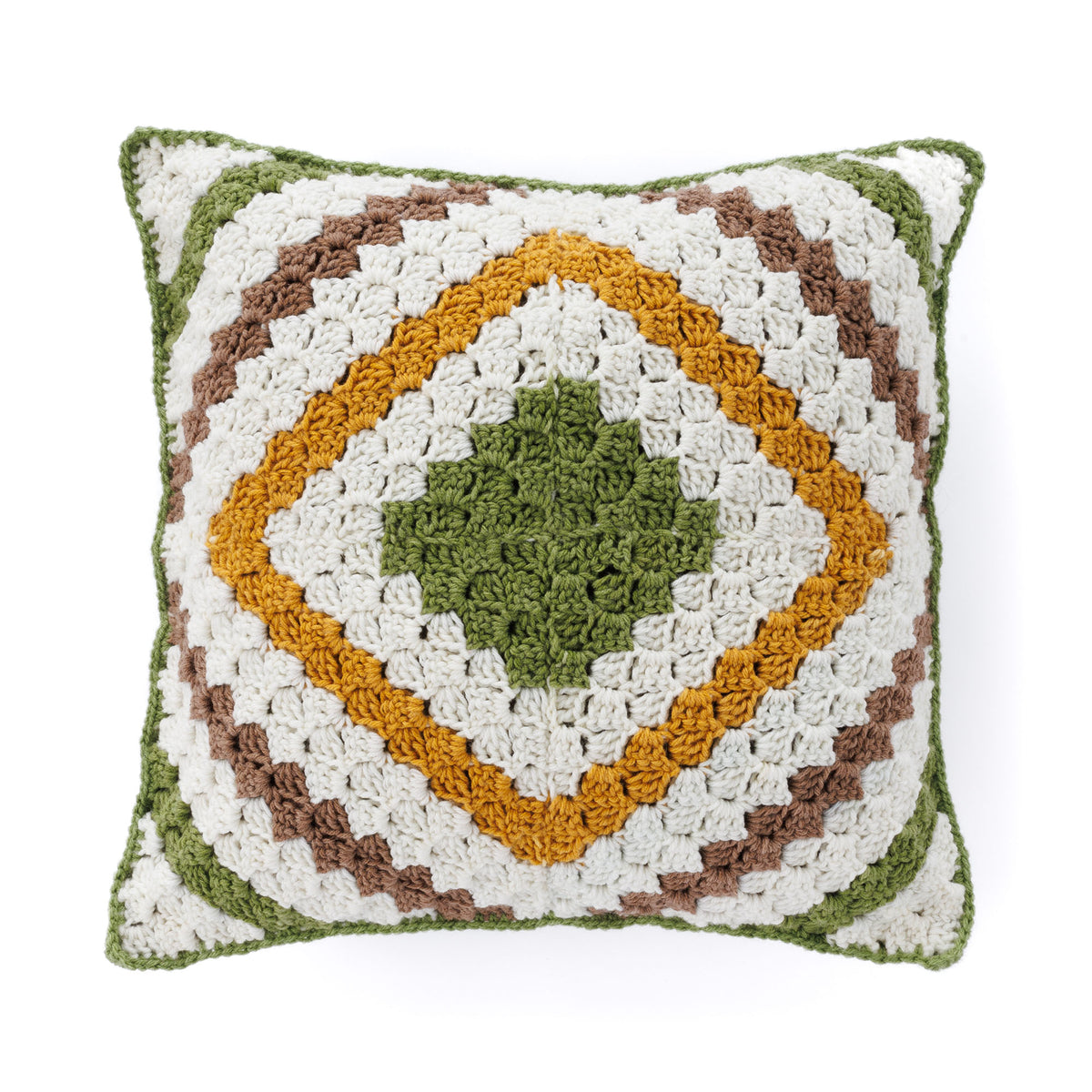 Crochet Quilt Pillow made using Red Heart yarn