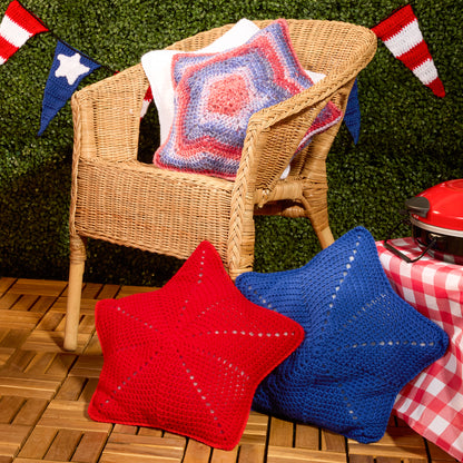 Red Heart Years of History Crochet Star Pillows All Variants