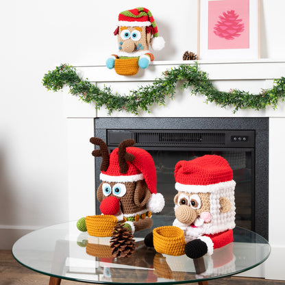 Red Heart Crochet Sniffle Stations Crochet Holiday Décor made in Red Heart Yarn