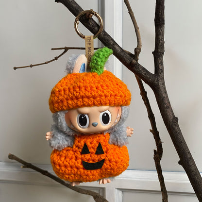 Red Heart Crochet LaBOOboo Labubu Costumes Pumpkin