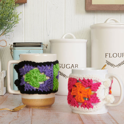 Red Heart Crochet Granny Mug Hugs Crochet Hugs made in Red Heart Super Saver Kits Yarn