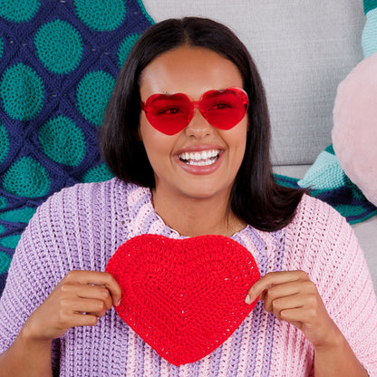 Red Heart Feeling the Love Crochet Heart Applique Feeling The Love Crochet Heart Applique made using Red Heart yarn