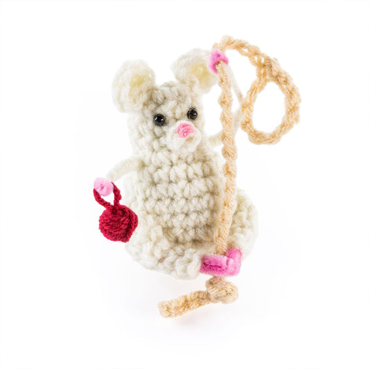 Red Heart Little Helper Crochet Mouse Ornament