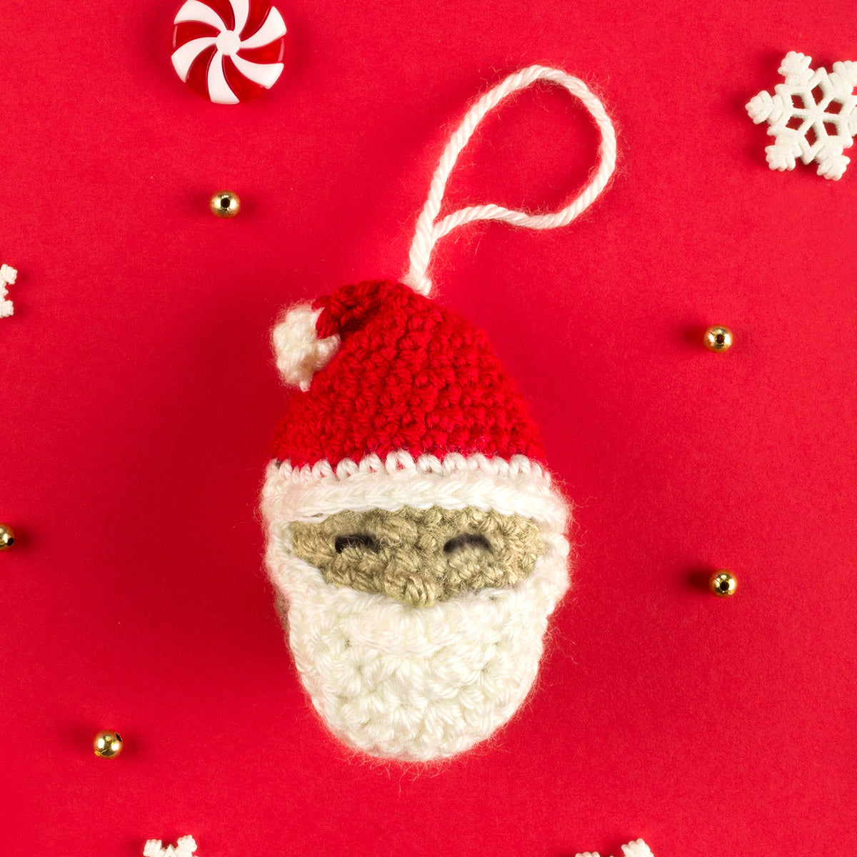 Advent Calendar Crochet Santa made using 2024 yarn
