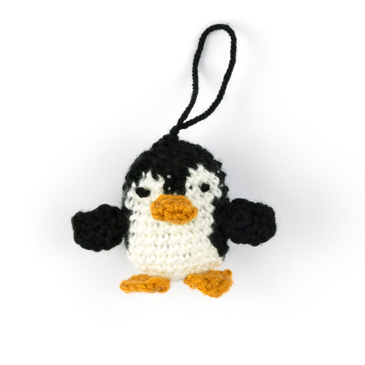 Advent Calendar Crochet Penguin made using 2024 yarn