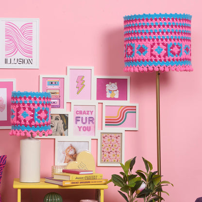 Red Heart Throwing Shade Crochet Lampshade All Variants