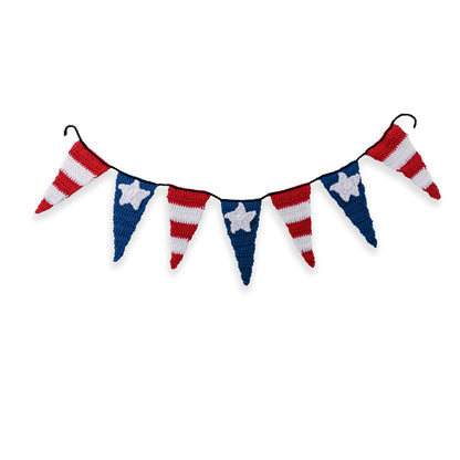 Red Heart Stars and Stripes Crochet Pennant Banner Stars And Stripes Crochet Pennant Banner made using Red Heart yarn on a white background
