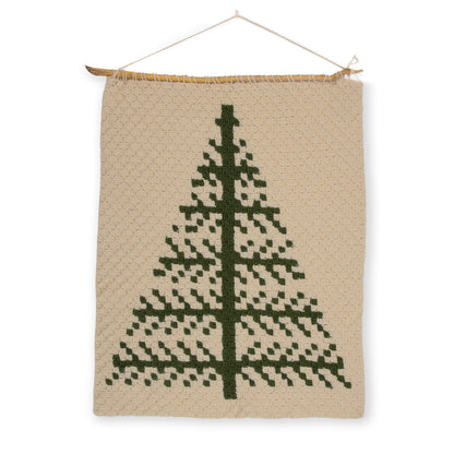 Red Heart Graphic Tree Crochet Wall Hanging Graphic Tree Crochet Wall Hanging made using Red Heart yarn on a white background