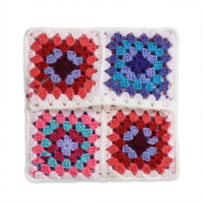 Red Heart Pawsome Patchwork Crochet Granny Square Pet Bed Crochet Pet Bed made in Red Heart All in One Granny Square Yarn