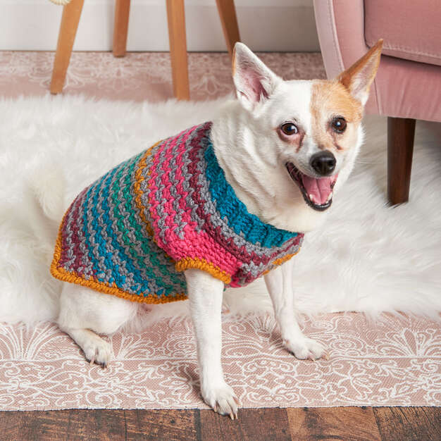 Crochet Pet Sweater made in Red Heart Super Saver O'Go Yarn