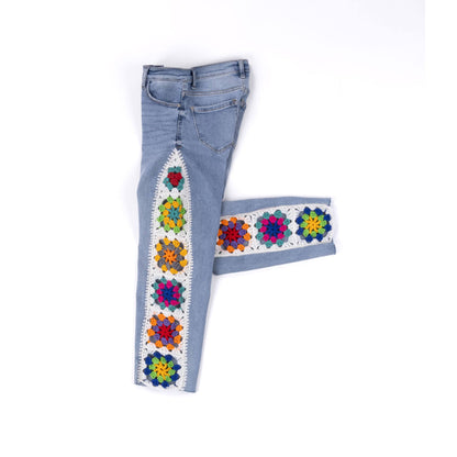 Red Heart Crochet Upcycled Denim Jeans Crochet Upcycled Denim Jeans made using Red Heart yarn