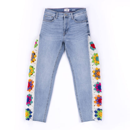 Red Heart Crochet Upcycled Denim Jeans Crochet Upcycled Denim Jeans made using Red Heart yarn
